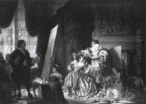 Van Dyck In His Studio Painting A Portrait Of Charles, Prince Of Wales by Hermann Schneider
