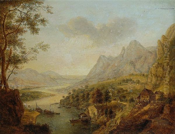 Flusslandschaft Mit Booten - view 1