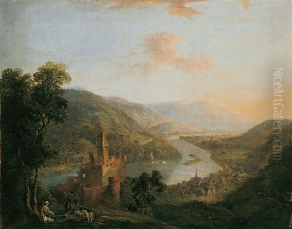 Mittelrheinlandschaft Bei Bacharach Mit Der Ruine Sooneck - view 1