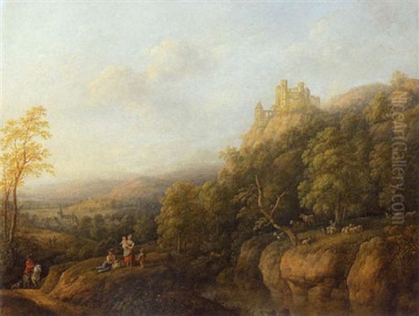 Rastende Bauernfamilie Am Wiesenhang - view 1