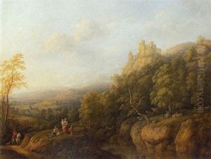 Rastende Bauernfamilie Am Wiesenhang by Johann Caspar Schneider