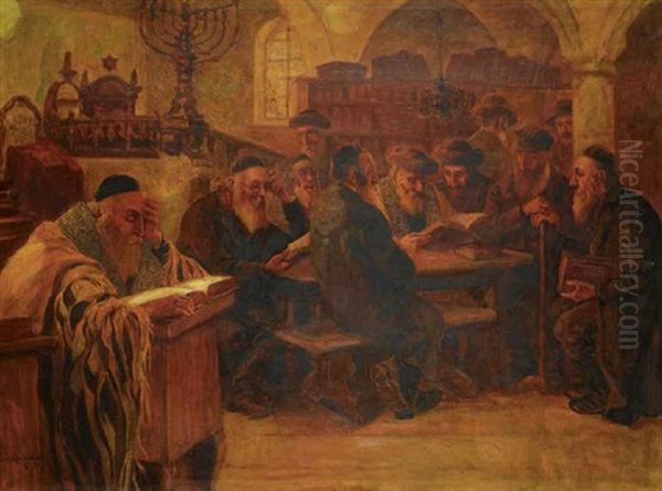 Studying In Synagogue - view 1