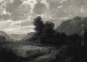 Gebirgstal Im Kornfeld by Julius Schneider