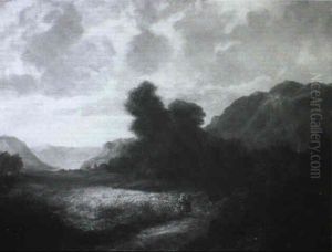 Sommerliche Mittelgebirgslandschaft Mit Kornfeld by Julius Schneider