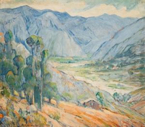 Mountain Valley With House by Otto Henry Schneider