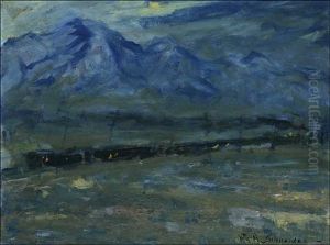 Nocturnal With Locomotive by Otto Henry Schneider
