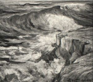 Seven Foot High Tide, Sunset Cliffs, Ocean Beach by Otto Henry Schneider