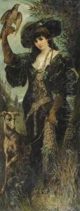 A Lady With A Falcon And A Dog