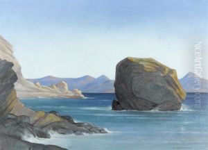 Felsige Kustenlandschaft In Griechenland by Joseph Anton Schneiderfranken