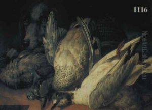 Jagdstilleben - Erlegte Vogel Mit Korb by Michael Johann Schnitzler