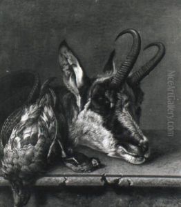 Jagdstilleben Mit Gemsenkopf Und Toten Vogeln by Michael Johann Schnitzler