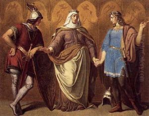 Drei Figuren Aus Der Nibelungensage: Gernot, Ute Und Giselher