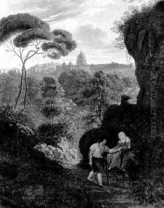 Landschaft In Der Umgebung Von Rom by Julius Schnorr Von Carolsfeld