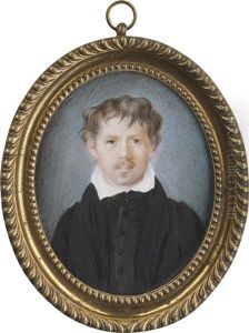 Bildnis Des Malers Eduard Schnorr Von Carolsfeld In Dunklem Malermantel Mit Weisem Kragen Bildnis Des Malers Eduard Schnorr Von Carolsfeld In Dunklem Malermantel Mit Weisem Kragen