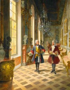 Friedrich Der Grose Im Gesprach Mit Voltaire In Den Raumen Von Schloss Sansoussi