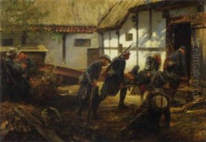 Ruckgang Ins Varennes: Wounded Soldiers Retreating During The First World War by Georg Schoebel