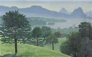 Blick Auf Den Kreuztrichter Des Vierwaldstattersees by Karl Friedrich Schobinger