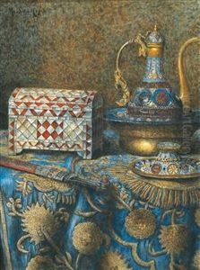 Oriental Still Life With Decorative Objects by Max Schoedl