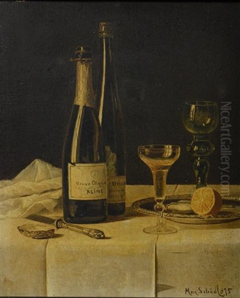Still Life Painting With Wine Bottles - view 1