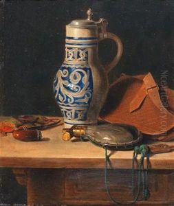 Still Life With Pitcher And Powder Flask by Max Schoedl