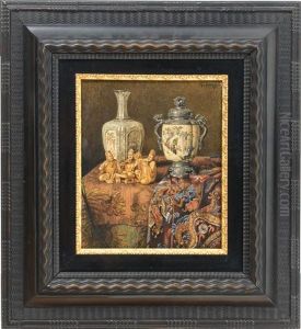 Still Life With Japanese Figurines by Max Schoedl
