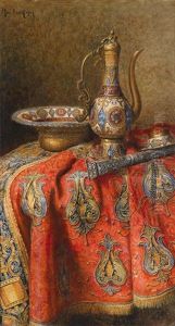 Stillleben Mit Orientalischen Antiquitaten by Max Schoedl