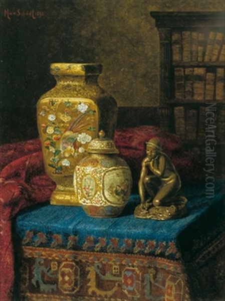 Antiquitatenstilleben Mit Chinesischen Vasen - view 1