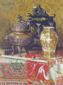 Stilleben Mit Asiatika by Max Schoedl