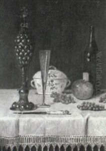 Still Life With Champagne Flute by Max Schoedl