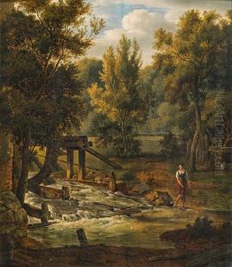 Landscape With A Watermill by Johann Nepomuk Schoedlberger