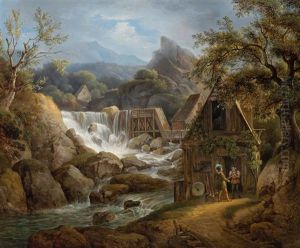 At The Mill by Johann Nepomuk Schoedlberger