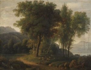 Scene Pastorale Dans Un Paysage Lacustre