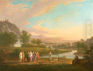 Homer Und Die Begegnung Der Gottin Diana Mit Meleager Und Atanlante by Johann Nepomuk Schoedlberger