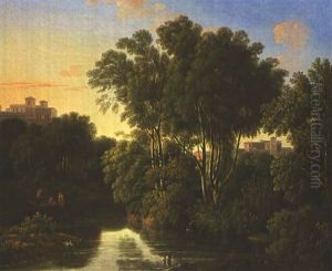 Parklandschaft Mit Mit Klassizistischen Bauten