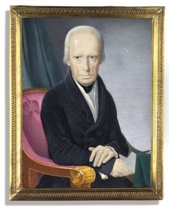 Francis I, Emperor Of Austria, Seated In A Velvet And Gilt Wood Mauve-coloured Chair