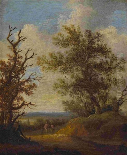 Wanderer In Baumlandschaft - view 1