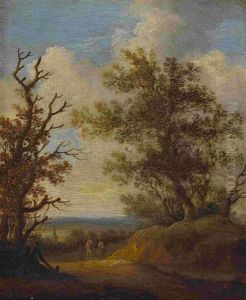 Wanderer In Baumlandschaft