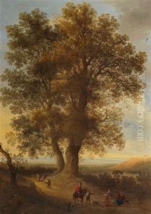 Weite Hollandische Landschaft Mit Einem Grosen Eichbaum