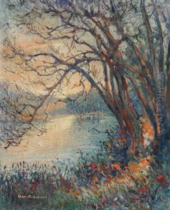 Impressionist Stream Landscape by Harriette Bowdoin