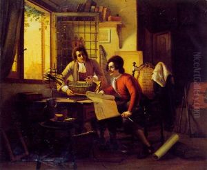 Pierre Legrand Et Le Maire D'amsterdam Etudiant La Construction D'un Navire En 1697