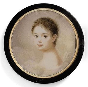 A Child, Head And Shoulders Among Clouds, Short Dark Hair