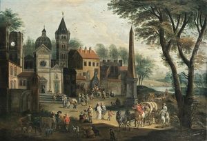 Entrance To A Village With An Obelisk