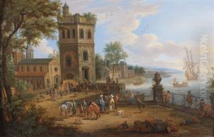 Commercants Orientaux Dans Un Port Mediterraneen by Mathys Schoevaerdts