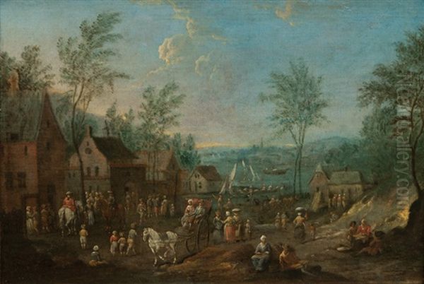 Populated Village By The Water - view 1