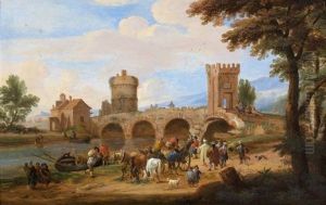 L'arrivee Des Marchands Orientaux by Mathys Schoevaerdts