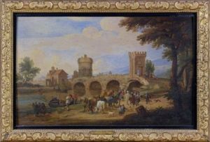 Port Et Pont Sur Une Riviere by Mathys Schoevaerdts
