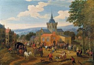 Kirmes Vor Einer Dorfkirche