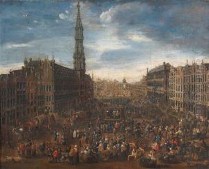 The Grand Place, Brussels, Belgium On Market Day