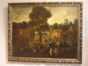 Market Day In The Village by Mathys Schoevaerdts