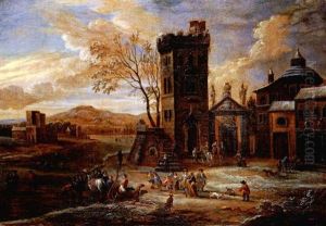 Wintertreiben Vor Schlossanlage by Mathys Schoevaerdts